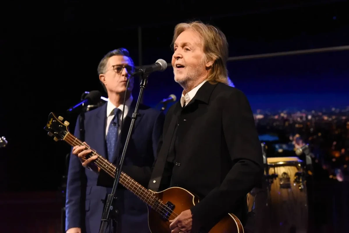 Paul McCartney, Elvis Costello, Jon Batiste Bid Stephen Colbert a Warm Musical Goodbye